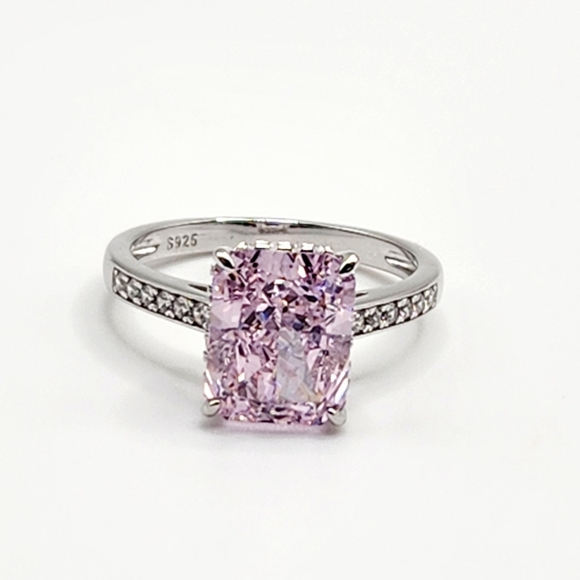 2.5 Ct Pink Zircon Sterling Silver Statement Ring - Picture 5 of 5